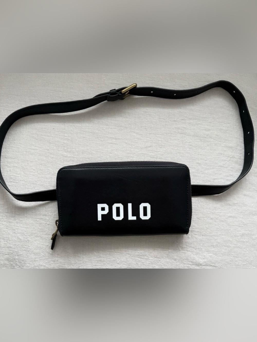Polo Spell-out Logo Ralph Lauren Leather Wallet Fanny Bum Belt Bag Waist Pack EU